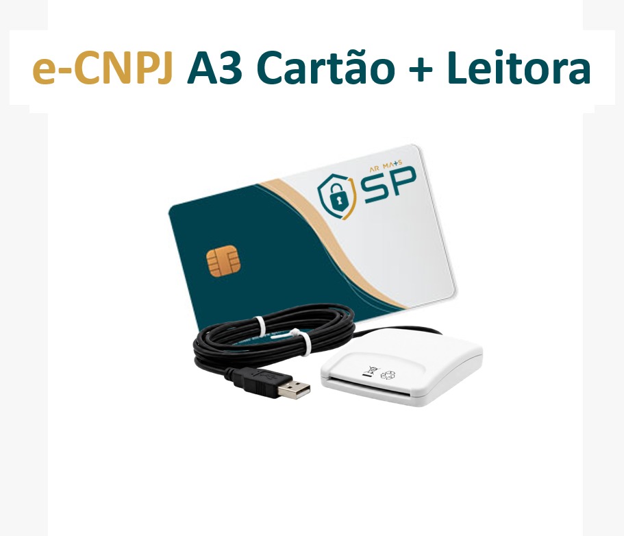 01979bb5-35ac-4335-a09e-f3e19b90d449 e-CNPJ A3 em cartão + leitora - Imagem 1